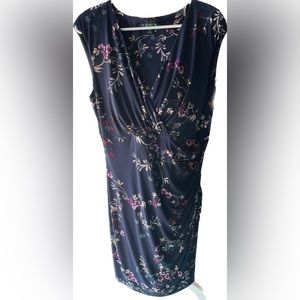 Ralph Lauren Navy print cap sleeve dress 16W